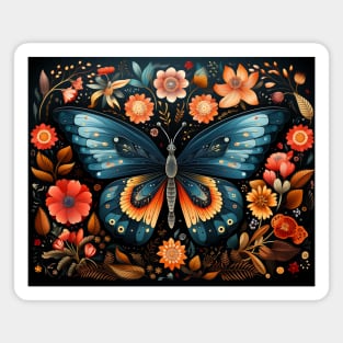 Cottagecore Aesthetic Butterfly Flowers Magnet